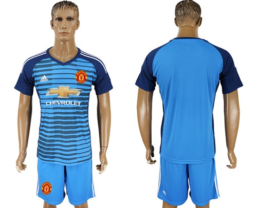 Manchester United Blank Blue Soccer Club Jersey